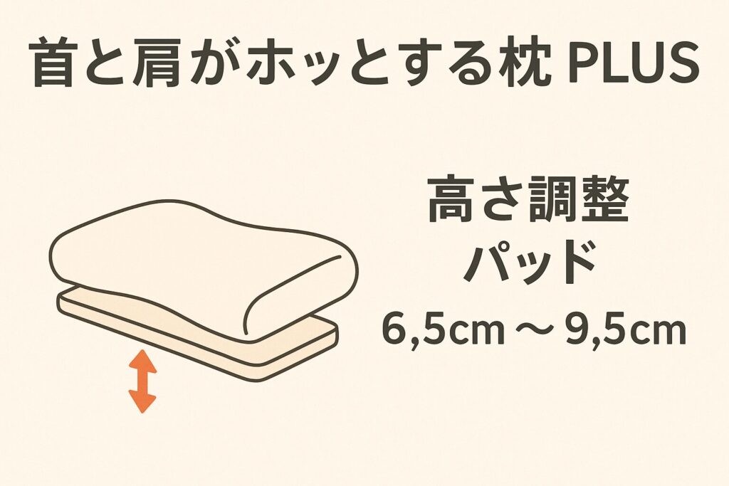 「首と肩がホッとする枕PLUS」の高さ調整パッド