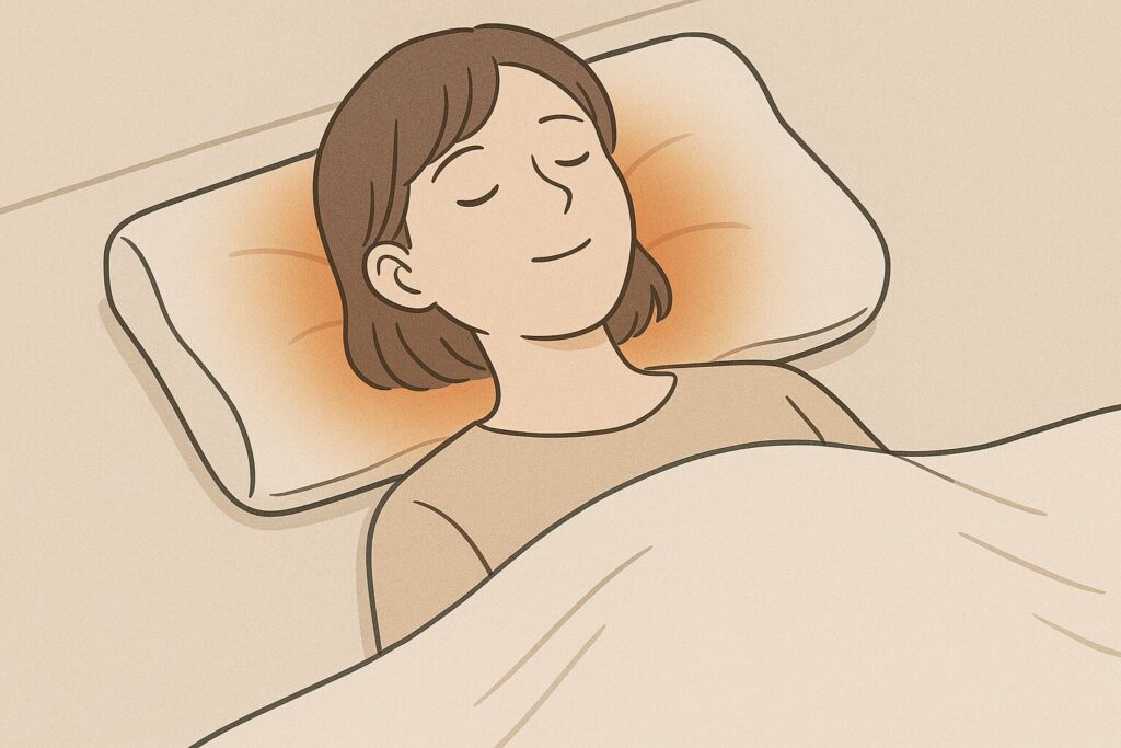 朝までじんわりと温かさを感じ続けられているイラスト