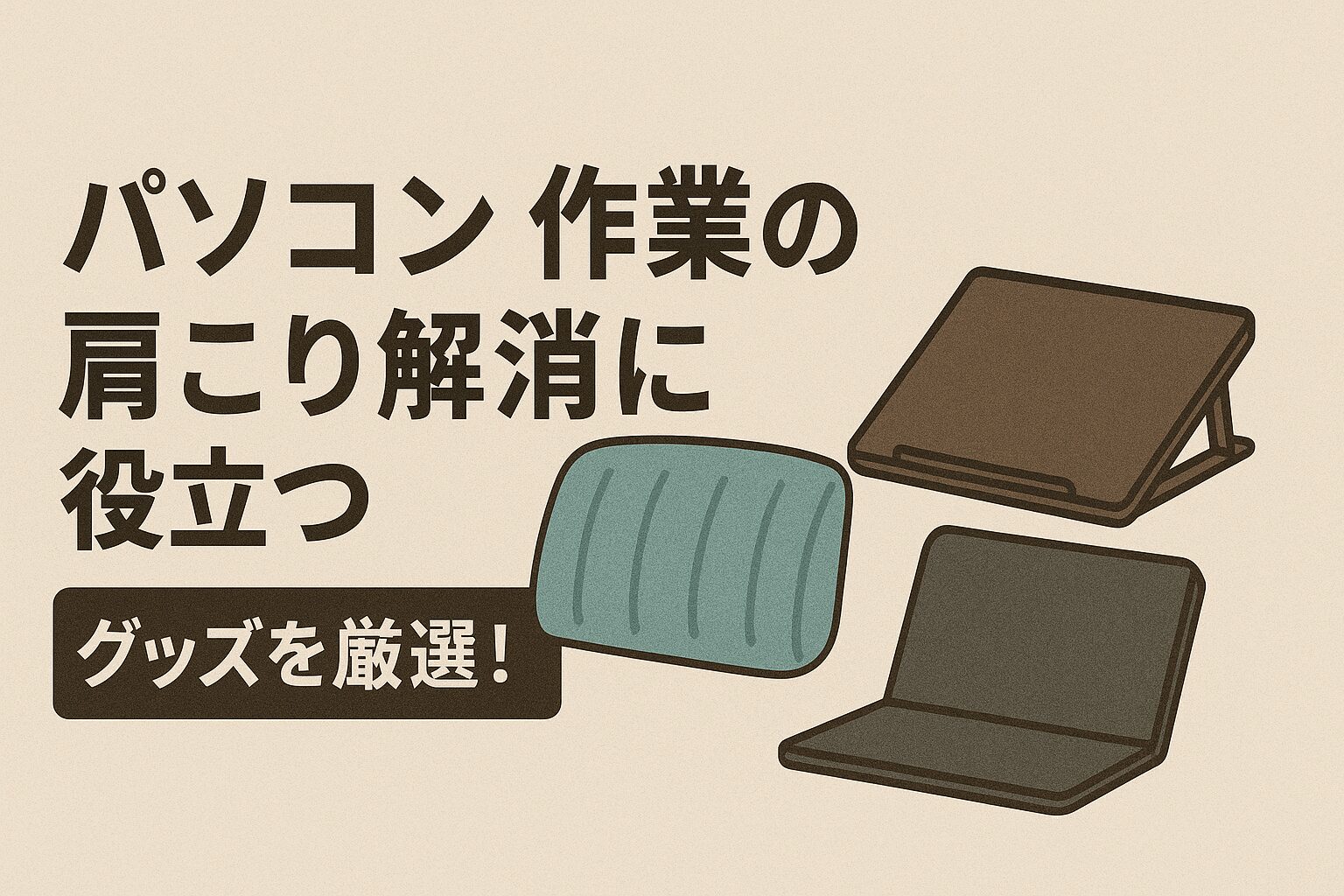 【保存版】パソコン作業の肩こり解消に役立つグッズ5選｜効果的な選び方も解説